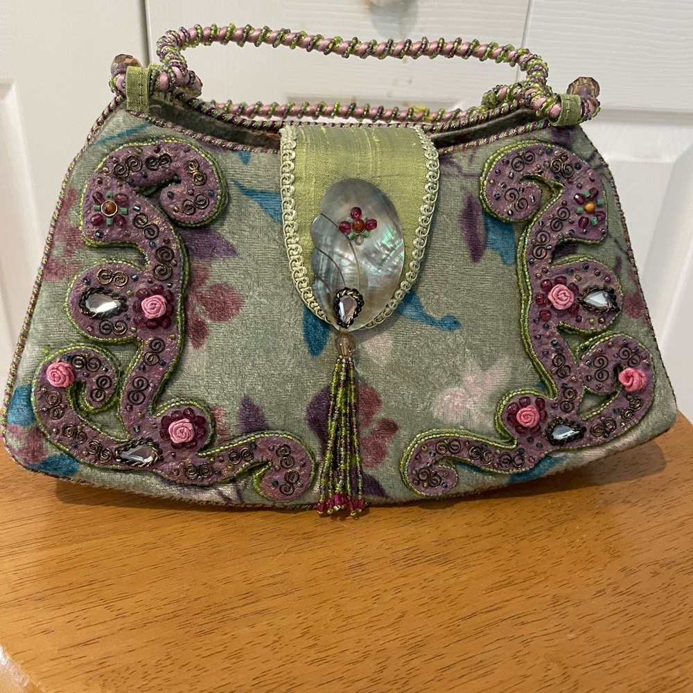 Mary Frances Pink and Green Floral Accessory